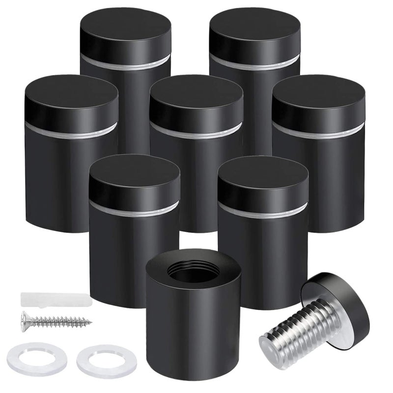 MTRSOCHO 8 Pack Standoff Screws 3/4 x 1 Inch Black Sign Standoffs Stainless Steel Stand Off Wall Mounts for Hanging Acrylic Picture Frame  Advertising Screws Kit - Image 1